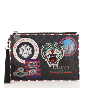 Gucci Night Courrier Pouch GG Coated Canvas with Applique