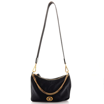 Versace Medusa Convertible Zip Satchel Nylon Medium