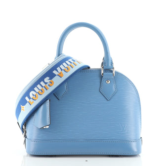 Louis Vuitton Bluet Epi Leather Alma BB Bag w/ Jacquard Strap