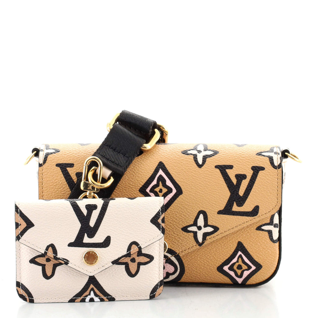 Louis Vuitton Felicie Strap & Go Handbag Wild at Heart Monogram Giant  Neutral 1363781
