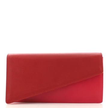 Saint Laurent Bicolor Diagonal Clutch Leather