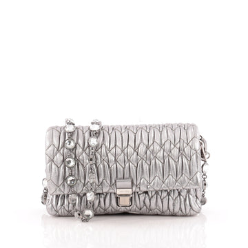 Miu Miu Crystal 2way Pouch Matelasse Leather Small