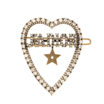 Christian Dior J'Adior Heart Barrette Metal with Crystals