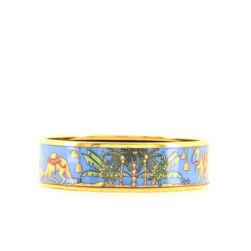 Hermes Bangle Bracelet Printed Enamel Wide