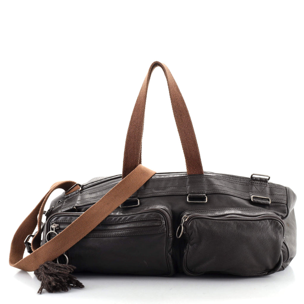 Leather weekend bag Dior Homme Brown in Leather - 38009623
