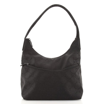 Gucci Vintage Front Zip Hobo GG Nylon Small