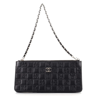 Chanel Precious Symbols Pochette Embossed Quilted Lambskin Small