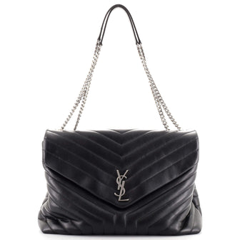Saint Laurent LouLou Shoulder Bag Matelasse Chevron Leather Large
