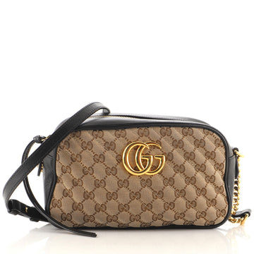Gucci GG Marmont Shoulder Bag Diagonal Quilted GG Canvas Small