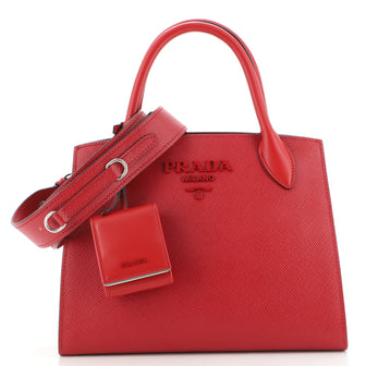 Prada Monochrome Tote Saffiano with City Calf Small
