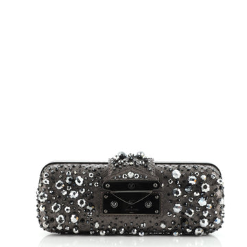 Louis Vuitton Minaudiere Tresor Clutch Embellished Python Long