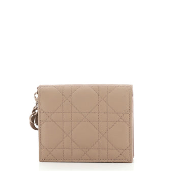 Christian Dior Ultra Matte Lady Dior Flap Card Case Cannage Quilt Calfskin