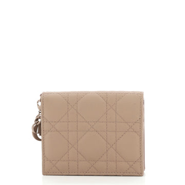 Christian Dior Ultra Matte Lady Dior Flap Card Case Cannage Quilt Calfskin
