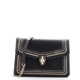 Bvlgari Serpenti Diamond Blast Shoulder Bag Embellished Leather Mini