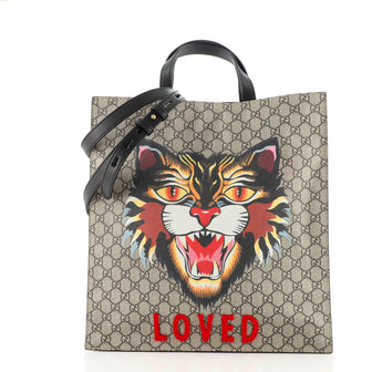 Gucci Convertible Soft Open Tote Printed GG Coated Canvas Tall