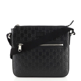 Gucci Signature Zip Messenger Bag Guccissima Leather Small