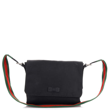 Gucci Web Strap Messenger Bag Techno Canvas Medium