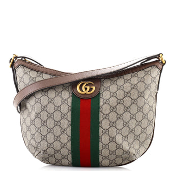 Gucci Ophidia Half Moon Hobo GG Coated Canvas Small