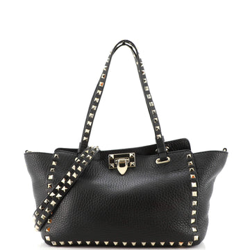 Valentino Rockstud Tote Pebbled Leather Small