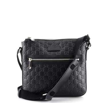 Gucci Signature Zip Messenger Bag Guccissima Leather Small