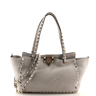 Valentino Rockstud Tote Pebbled Leather Small