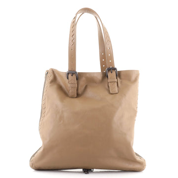 Bottega Veneta Expandable Zip Around Tote Cervo with Intrecciato Detail Large