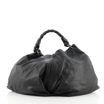 Bottega Veneta Aquilone Fortune Cookie Hobo Leather with Intrecciato Detail Large