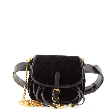 Prada Corsaire Belt Bag Quilted Velvet with Calfskin Small
