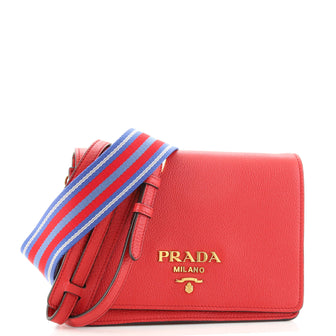 Prada Dual Strap Flap Crossbody Bag Vitello Daino Small