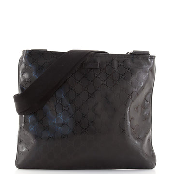 Gucci Front Zip Flat Messenger Bag GG Imprime Large