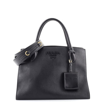 Prada Monochrome Tote Saffiano with City Calf Medium