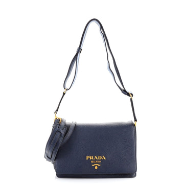 Prada Dual Strap Flap Crossbody Bag Vitello Daino Small