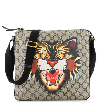 Gucci Flat Messenger Bag Printed GG Coated Canvas Medium