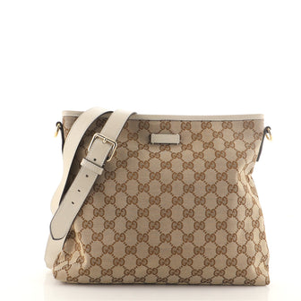 Gucci Flat Messenger Bag GG Canvas Medium
