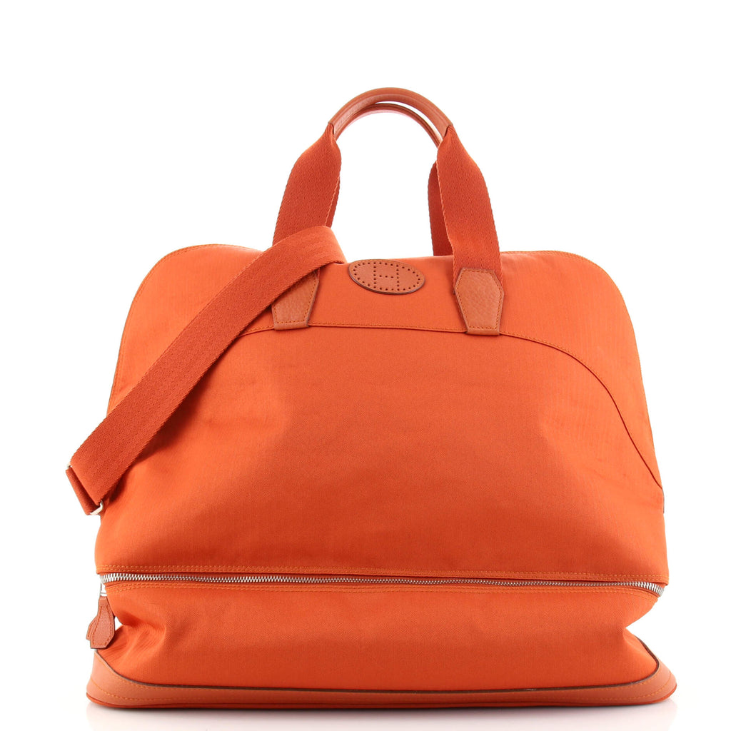 Hermes Sac De Golf Bag Toile and Leather 47 Orange 136549308