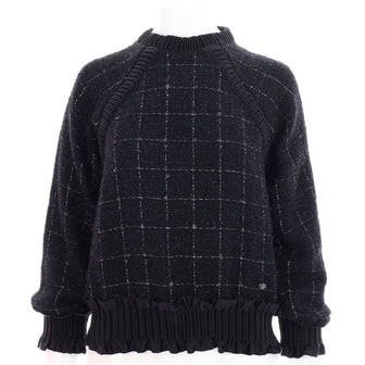 Chanel Women's Sweater Wool Blend with Ruffle Detail