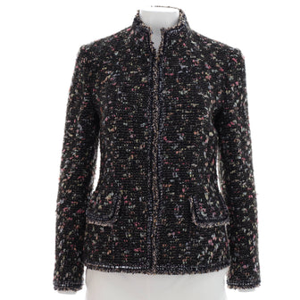 Chanel Women's Nehru Collar Double Pocket Jacket Tweed