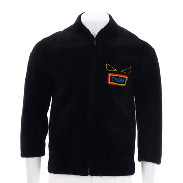 Fendi Men's Monster Think Bomber Jacket Shearling