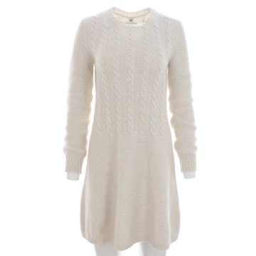 Hermes Women's Cable Knit Sweater Dress Cashmere Blend