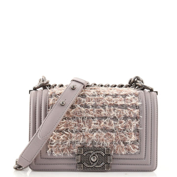 Chanel Boy Flap Bag Braided Tweed Small
