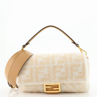 Fendi Baguette NM Bag Zucca Shearling Medium