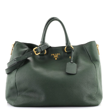 Prada Side Zip Convertible Tote Vitello Daino Large