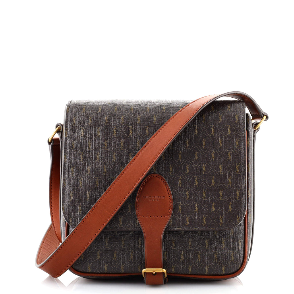 MONOGRAM ALL OVER medium satchel in canvas, Front view