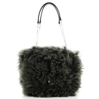 Celine Chain Flap Bag Shearling Small