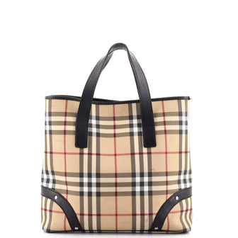 Burberry Vintage Open Tote Vintage Check Canvas Medium