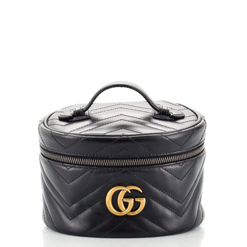 Gucci GG Marmont Top Handle Cosmetic Case Matelasse Leather Mini