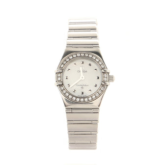 Omega Constellation My Choice Quartz Watch Stainless Steel with Diamond Bezel and Mother of Pearl 23