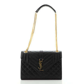Saint Laurent Classic Monogram Envelope Satchel Mixed Matelasse Leather Medium