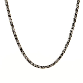 John Hardy Classic Chain Necklace Sterling Silver with Diamonds 5-7mm