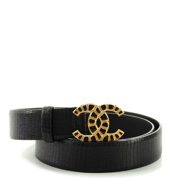 Chanel Along the Nile CC Belt Lizard Embossed Leather Medium